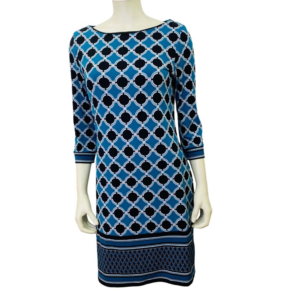 WHITE HOUSE BLACK MARKET 3/4‎ SLEEVE SHIFT DRESS SIZE SM